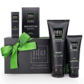 Tiege Hanley Men's Skin Care Gift Set | 4 Products | Face Wash, Moisturizer w SFP, Lip Balm w SPF and a Bonus Travel Size Lightly Exfoliating Bar Soap | Uncomplicated Skin Care Routine