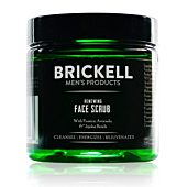 Brickell Men's Renewing Face Scrub for Men, Natural and Organic Deep Exfoliating Facial Scrub Formulated with Jojoba Beads, Coffee Extract and Pumice, 4 Ounce, Scented