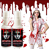 Halloween Fake Blood Makeup Spray,Fake Blood Makeup Spray,So Realistic Vampire Kit Cosplay Accessories for Theater and Costume or Halloween Zombie, Vampire and Monster Dress Up(2pcs)
