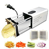 Fstcrt Electric French Fry Cutter, French fry cutter stainless steel with 1/2 & 3/8 Inch blade, vegetable cutter, Professional commercial and household potato slicer, use for potatoes, carrots, apples