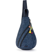 Sakroots On The Go Sling Backpack in Nylon Eco Twill, Main Zipper Closure, Made from Recycled Materials, Indigo Spirit Desert