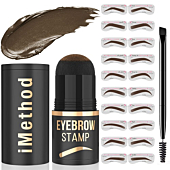 iMethod Eyebrow Stamp and Eyebrow Stencil Kit - Eyebrow Stamping Kit for Perfect Eyebrow Makeup, Eyebrow Pomade, 20 Eye brow Shaping Kit, Easy to Use, Long-Lasting, Brown