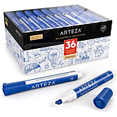 Arteza Dry Erase Markers, Bulk Pack of 36, Chisel Tip, Blue Color with Low-Odor Ink, Whiteboard Pens, Office Supplies for School, Office, or Home