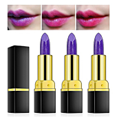 KYDA 3Pcs Blue-Rose Magic Color Change Lipstick Set, Long Lasting Waterproof Moisturizing Lipstick Nutritious Lip Balm for Women