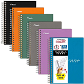 Five Star Personal Spiral Notebooks, 6 Pack, 1-Subject, College Ruled Paper, 7" x 4-3/8", Small Size, 100 Sheets, Assorted Colors (38028)