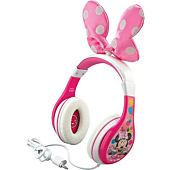 eKids Minnie Mouse Kids Headphones, Adjustable Headband, Stereo Sound, 3.5Mm Jack, Wired Headphones for Kids, Tangle-Free, Volume Control, Childrens Headphones Over Ear for School Home, Travel (MM-140.3Xv7)