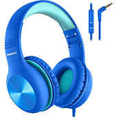 Kids Headphones with Microphone, Over-ear Headphones for Kids with Sharing Function, 85dB/94dB Safe Volume Limit, HD Sound, Headset for On-line Study, School, Travel, Headphone for Children Boys Girls