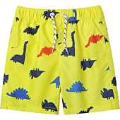 LIZENS Boys Swim Trunks UPF 50+ Quick Dry Striped Bathing Suit Swimsuit Little Boys Swimwear (3-6 Months, Yellow)