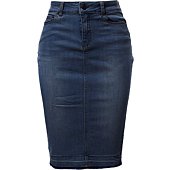 A2Y Slim Fit Rayon Knee Length Back Slit Denim Jean Pencil Skirt Dark Navy 2XL