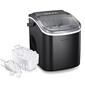 Ice Maker Countertop with Handle,9 Cubes Ready in 6 Mins,26Lbs/24H, Self-Cleaning Portable Ice Machine with Basket and Scoop, for Home/Kitchen/Camping/RV