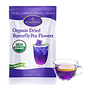 PICKNATURE 100% USDA Organic Butterfly Pea Flower Tea 3.50 oz. - Antioxidant Rich Dried Herbal Loose Leaf Blue Tea Flowers - Perfect Holiday Gifts for Parents and Family - Product of Thailand