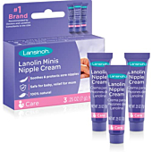 Lansinoh Lanolin Nipple Cream for Breastfeeding, 3 Mini Tubes of 0.25 Ounces