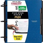 Five Star Flex Hybrid NoteBinder, 1-1/2 Inch Binder with Tabs, Notebook and 3-Ring Binder All-in-One, Blue (29324AD2)