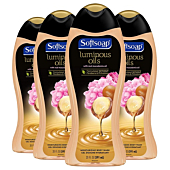 Softsoap Luminous Oils Moisturizing Body Wash Shower Gel for Women, Macadamia Oil and Peony - 20 fluid ounce (4 Pack)