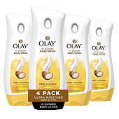 Olay Ultra Moisture Shea Butter In-Shower Body Lotion, Improves Dry Skin Hydration in 5 Days, 15.2 Fl Oz (Pack of 4)