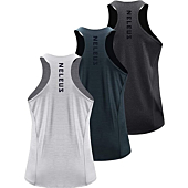 Neleus Men's 3 Pack Running Tank Top Dry Fit Y-Back Athletic Workout Tank Tops,5069,Grey Black,Slate Gray,Light Grey,US L,EU XL