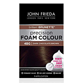 John Frieda Precision Foam Color, Dark Chocolate Brown 4BG, Full-coverage Hair Color Kit, with Thick Foam for Deep Color Saturation