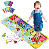 Baby Musical Mats with 25 Music Sounds, Musical Toys Child Floor Piano Keyboard Mat Carpet Animal Blanket Touch Playmat Early Education Toys for Baby Girls Boys Toddlers (1 to 5 Years Old)