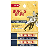 Burt's Bees Lip Balm Stocking Stuffers, Moisturizing Lip Care Christmas Gifts, 100% Natural, Vanilla Bean (2 Pack)
