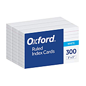 Oxford Ruled Index Cards, 3" x 5", White, 300 pack (10022)
