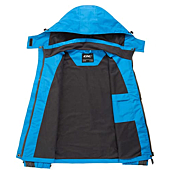 Diamond Candy Waterproof Rain Jacket Women Lightweight Outdoor Raincoat Hooded for Hiking Blue XL