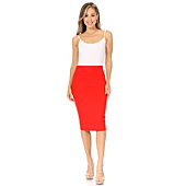 Red Pencil Skirts for Women Red Stretch Skirt Wear to Work Red Skirt (Size XXX-Large, Red)