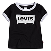 Levi's Girls Classic Batwing T-Shirt, Black Ringer, 2T