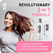 Boldify 3X Biotin Hair Thickening Serum - Get Thicker Hair Day One - Natural 3-in-1 Hair Retention, Leave-In Conditioner & Plumping Blow Out Treatment - Healthy Looking Hair Growth - 4oz