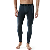 ATHLIO Mens Compression Pants Running Tights Workout Leggings, Cool Dry Technical Sports Baselayer, Active 2pack Pants Charcoal/Blue, Small