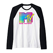 MTV Logo Fluorescent Colors Raglan Baseball Tee