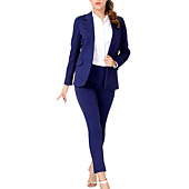 Marycrafts Women's Business Blazer Pant Suit Set for Work (Black, Numeric_12)