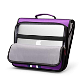 Kinbashi 2-Inch 3 Rings Zipper Binder, Holds 15-Inch Laptop, Handle and Shoulder Strap Included, Purple