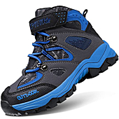 Boys Hiking Boots Water Resistant Outdoor Shoes Trekking Ankle Boots Non-Slip Walking Shoes for Kids Girls