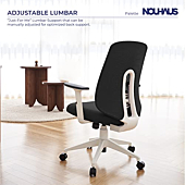 NOUHAUS Palette Ergonomic Office Chair Comfortable Swivel Computer Desk Chair, Lumbar Adjust Rolling Chair.