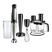 Braun MultiQuick MQ7077 4-in-1 Immersion Hand, Powerful 500W Stainless Steel Stick Blender, Variable Speed + 6-Cup Food Processor, Whisk, Beaker, Masher, Faster Blend