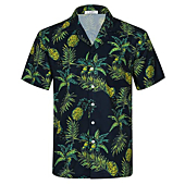 ELETOP Men's Hawaiian Shirt Quick Dry Tropical Aloha Shirts Beach Holiday Casual Shirts SA11 Pineapple XL