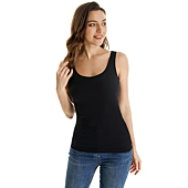 RASPBERRY PUDDING Cotton Ribbed Tank Tops for Women Slim Fit Scoop Neck
