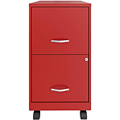 Lorell SOHOSOHO SOHO Mobile File Cabinet, 14.3" x 18" x 26.5", Red