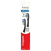 Colgate Keep Manual Toothbrush, Deep Clean Soft Refill Heads, Black, 2 Count - Pack of 6