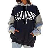 PESION Womens Boston City Baseball Fans Pullover Hoodie Sweatshirt Oversized Hoodies, Navy+ Boston, X-Large