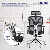Nouhaus ErgoPRO Ergonomic Office Chair with Back Support, Computer Chair and Dorm Chair for Study. Rolling Chair with Nouhaus PROWheels, 360 Degree Swivel Chair, Mesh Office Chair.