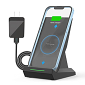 NANAMI Fast Wireless Charger - Smart Auto-Aiming Qi-Certified Wireless Charging Stand with 18W QC3.0 Adapter USB Phone Charger for iPhone 13/12/XS/8, Compatible Samsung Galaxy S22/S21/S20/S10/Note 20