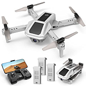 Holy Stone Drone with Camera for Kids, HS430 FPV HD 1080P Video Drones for Adults Beginner, Foldable Nano Hobby RC Quadcopter,Toys Gifts with Circle Fly, Throw to Go, 3 Batteries 39 Mins Long Flight Time