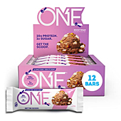 ONE Protein Bars, Gluten Free Protein Bars with 20g Protein and only 1g Sugar, Guilt-Free Snacking for High Protein Diets, Rocky Road, 2.12 oz (12 Count)
