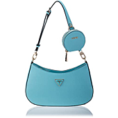 GUESS Alexie Top Zip Shoulder Bag Turquoise One Size