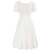 Belle Poque 1950s Vintage Dresses for Women Sleeveless White Flowy Dress with Sleeves, XL