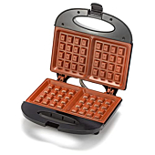 Zenith Electric Indoor Waffle Grill Maker with Zera Copper Non-Stick Grilling Plates, Countertop Bread Toaster Easy Storage & Clean, Perfect for Breakfast Grilled Cheese Egg & Steak, Black / Copper