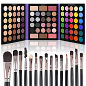 UCANBE Eyeshadow Palette with 15Pcs Brushes Makeup Set, Pigmented 86 Colors Make Up Palettes Sets, Matte Shimmer Glitter Eye Shadow Pallet Highlighters Contour Blush Powder Brush Beauty Kit