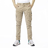 DGWZ Mens Cargo Pants with Six Pocket Stretch Twill Cotton Cargo Work Pants for Men Khaki