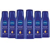 NIVEA Essentially Enriched Body Lotion for Dry Skin - Pack of 6, 2.5 fl. oz. Travel Size Toiletries